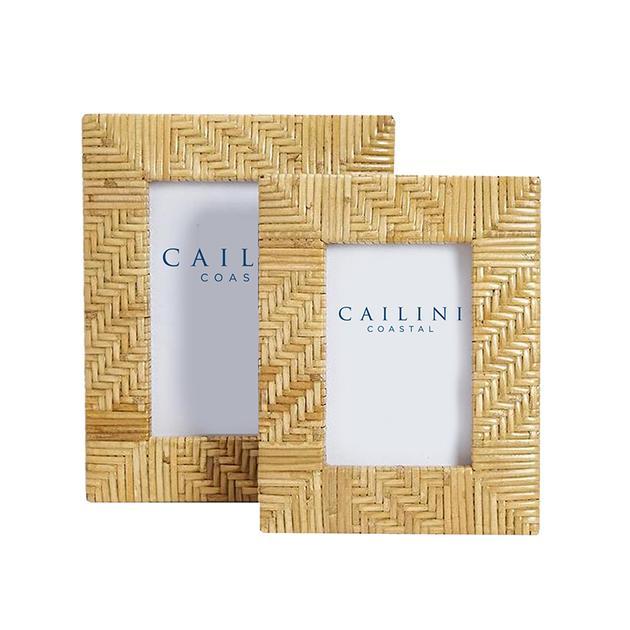 Palm Beach Chevron Rattan Photo Frame (5”X7”)