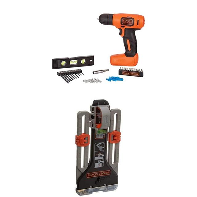 BLACK+DECKER 8V MAX Home Tool Kit with MarkIT Picture Hanging Tool Kit (BDCD8HDPK & BDMKIT101C)