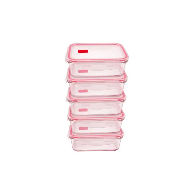 NutriChef 10-Piece Superior Glass Food Storage Containers Set - Stackable Design, Newly BPA-free Airtight Clear Locking lids with Vent Lids