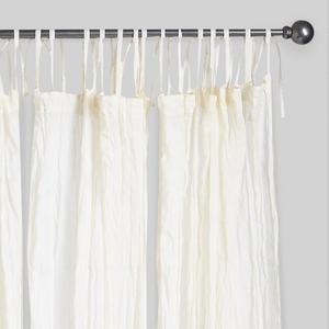 Natural Crinkle Voile Cotton Curtains, Set of 2
