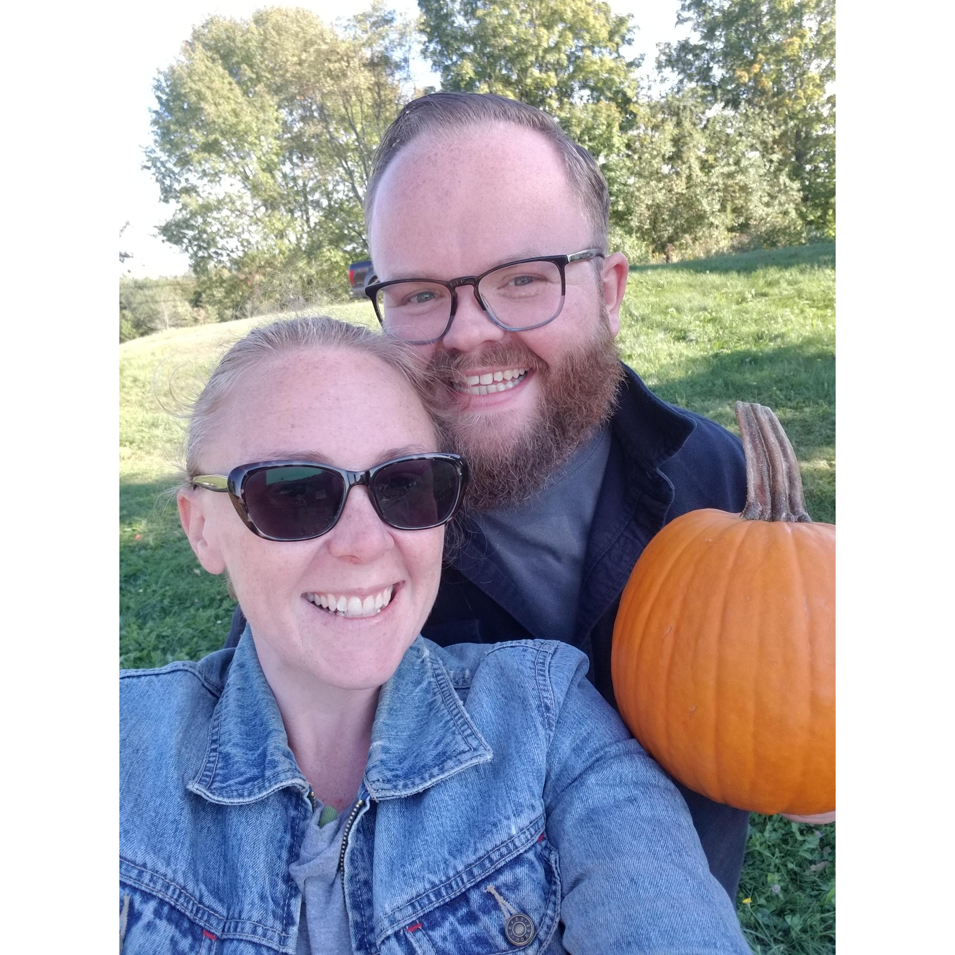 Combing the pumpkin patch for the perfect one to tell the world we were expecting a little pumpkin of our own.