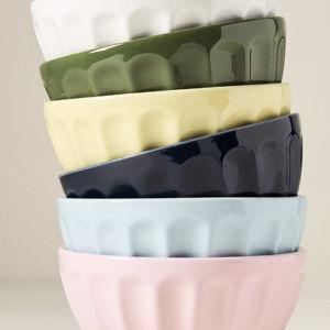 The Latte Stoneware Cereal Bowls, Assorted Set of 6: Amelie Edition