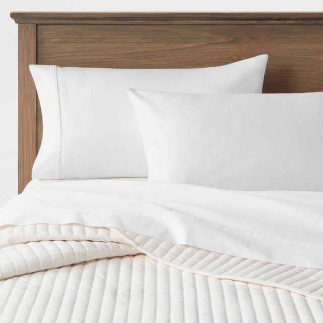 King Matte Velvet Solid Quilt Cream - Threshold™