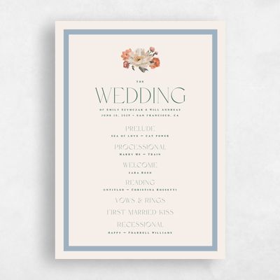 Powder Blue Wedding Program - Ashling