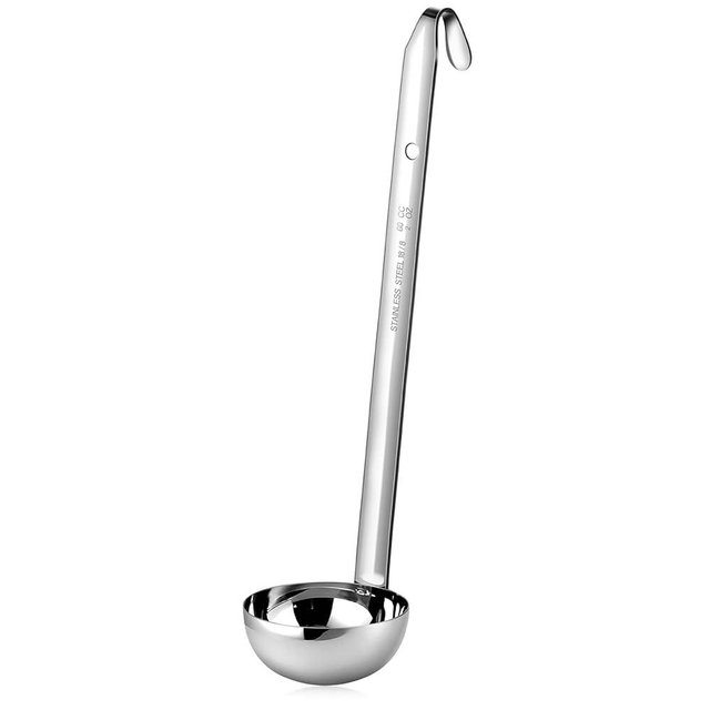meekoo 1 Pieces Stainless Steel Ladle Soup Handle Ladle with Pouring Rim for Kitchen Cooking Soup Sauce (2 oz)
