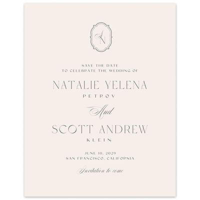 Linen, Beige Wedding Digital Save the Date - Korina Portrait