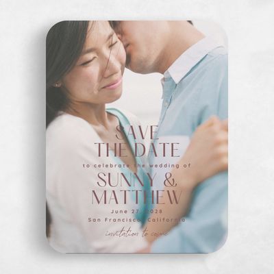 Brown Rounded Wedding Save the Date - Rafina Photo