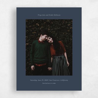 Grayed Navy, Blue Wedding Save the Date - Merlo Photo