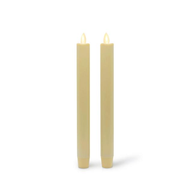 Luminara® Real-Flame Effect 8-Inch Battery Operated Taper Candles in Ivory (Set of 2)