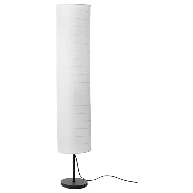 HOLMÖ Floor lamp with LED bulb, white