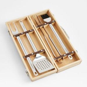 Set 5 Herramienta Parrilla Acero Crate & Barrel