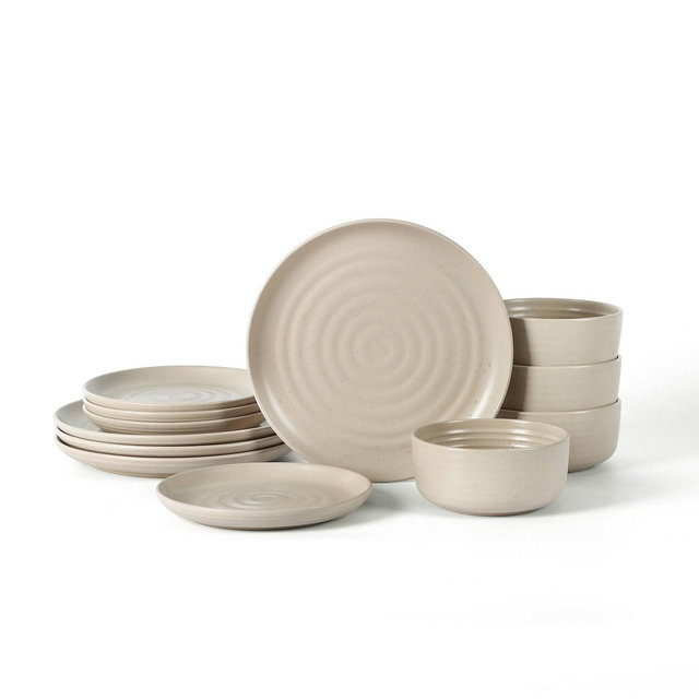 Earth & Clay 12pc Ion Stonewarw Dinnerware Set Beige
