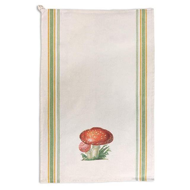 Custom Decor Kitchen Towels Mushroom Vintage Look F Food & Beverage Vegetables Food & Beverage Vegetables Cleaning Supplies Dish Towels Green Stripe Design Only