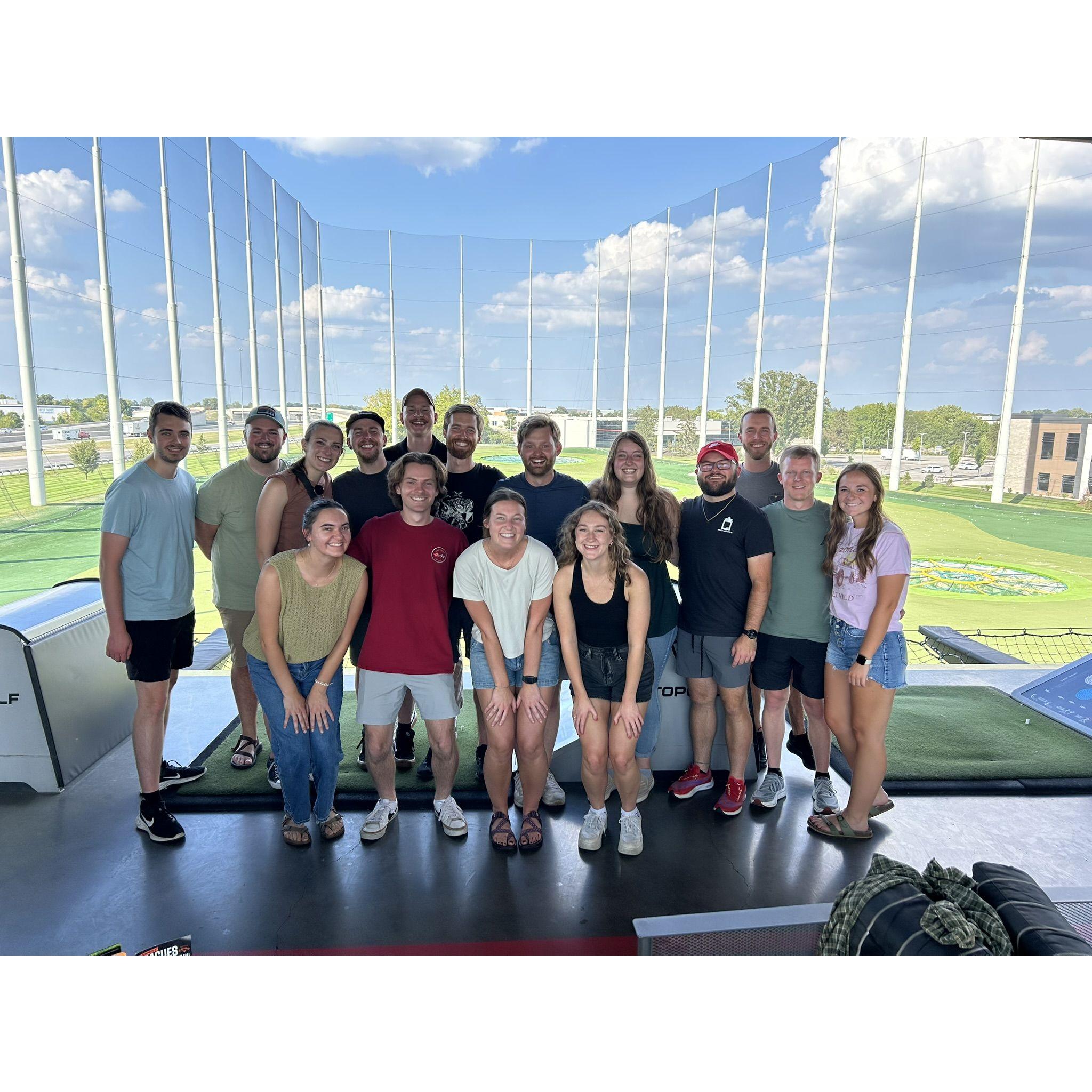 August 2024 Topgolf outing for Seth's birthday.
