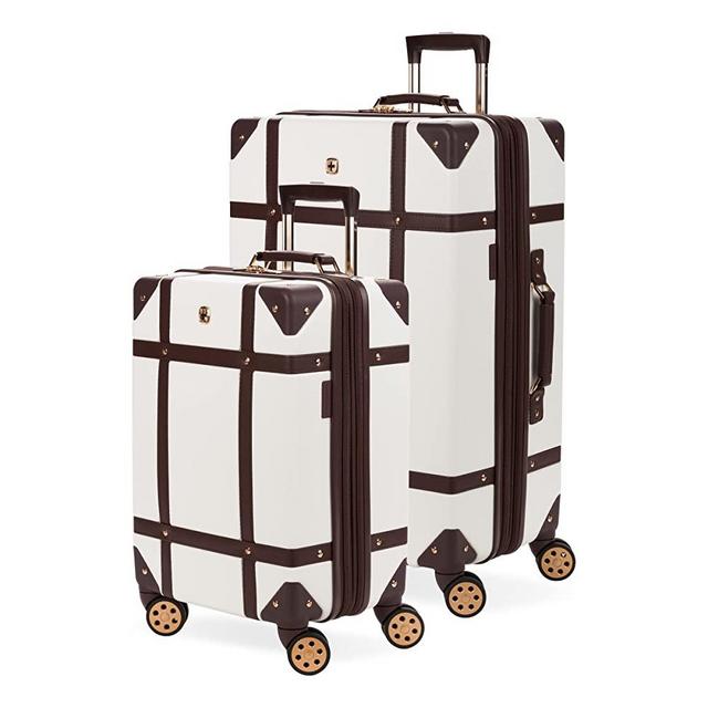 SwissGear 7739 Hardside Luggage Trunk with Spinner Wheels, White, 2 Piece Set (19/26)