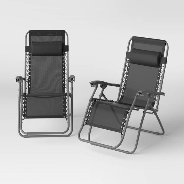 2pk Zero Gravity Loungers - Black - Room Essentials™