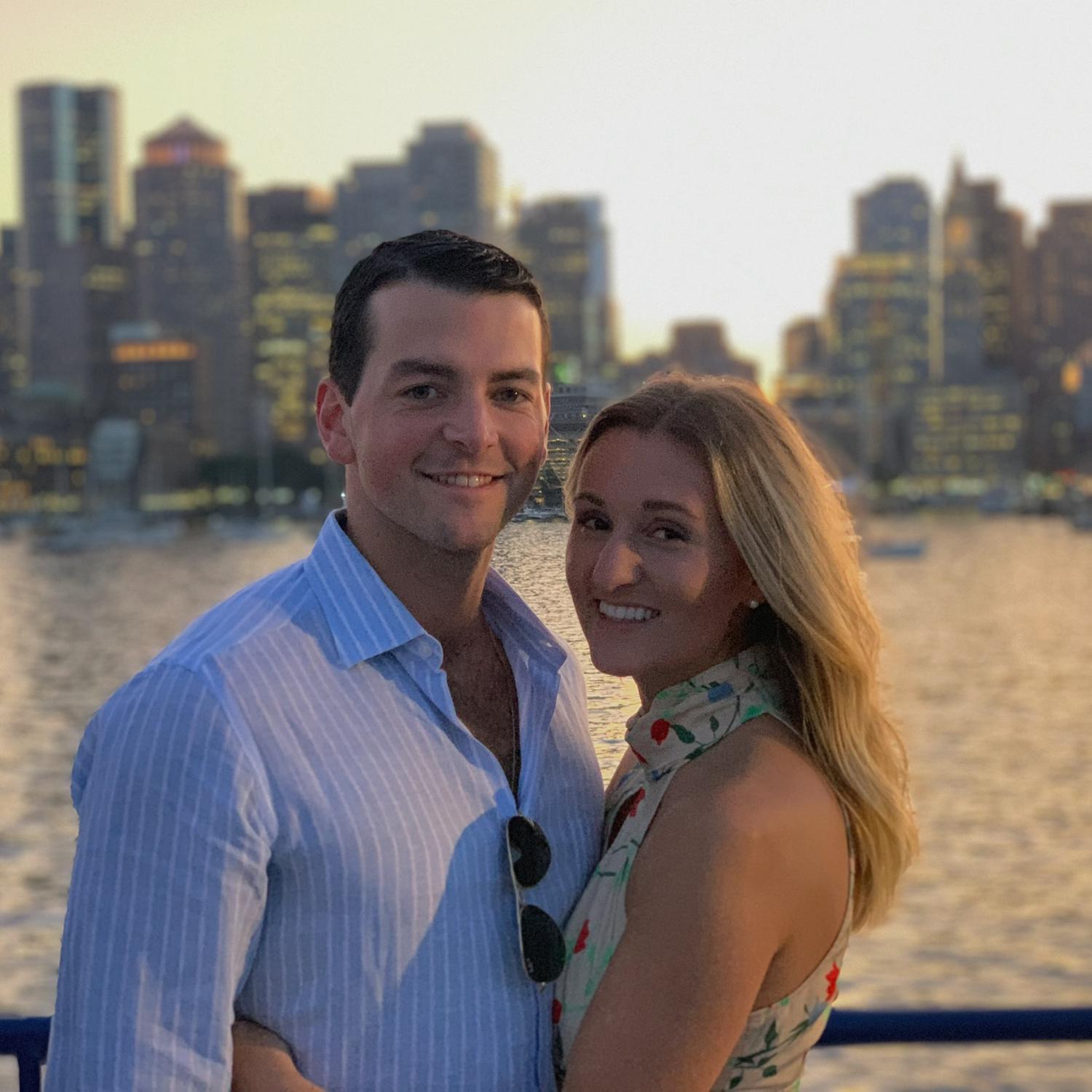 We spent our first 5 years post grad in Boston. For 3 years Joey lived in Southie and Jackie in the North End. This photo was taken our first weekend living together in Harbor Towers.