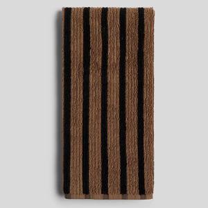 Organic Resort Stripe Hand Towels - Camel w Soft Black