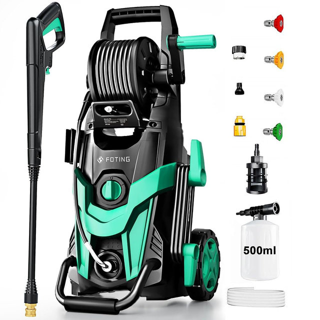 FOTING 2026new Pressure Power Washer 4800PSI with 4 Quick Connect Nozzles,Inlet Hose & Filter, Foam Cannon for Cars/Fences/Driveways/Patios/Home, Blue
