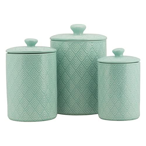 10 Strawberry Street Kitchen Canister Set, 3 Piece, Marquis Blue