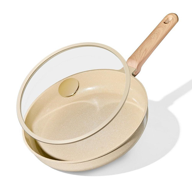 CAROTE 10" Frying Pan Set, Non-Toxic PTFE & PFOA Free Fry Pan & Omelet Pan, Compatible with Induction, Ceramic, Gas Cooktops