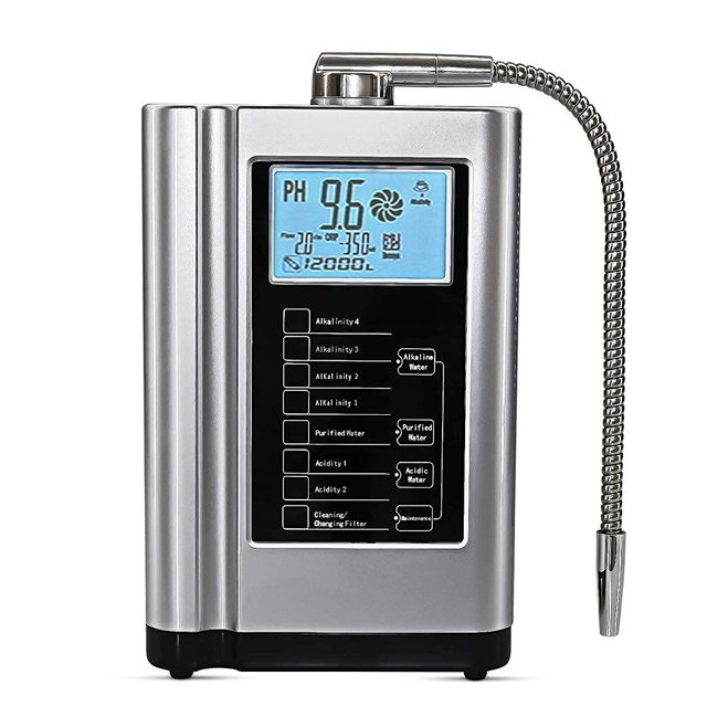 AquaGreen Alkaline Water Ionizer Machine AG7.0 Silver,Water Filtration System for Home,Produces PH 3.5-10.5 Acid Alkaline Water,Up to -500mV ORP,6000 Liters Per Filter,7 Water Settings,Auto-Cleaning