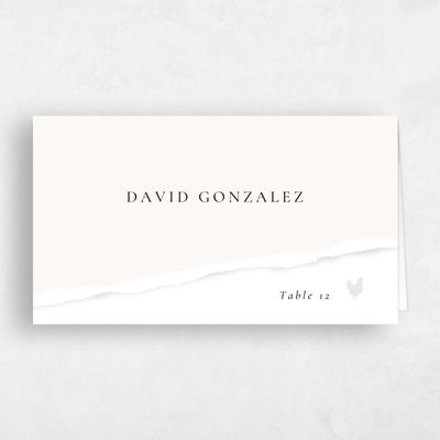 Beige Wedding Place Card - Jayden Chicken
