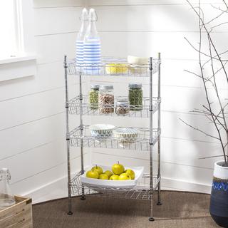 Aventura 4-Tier Wire Basket Rack