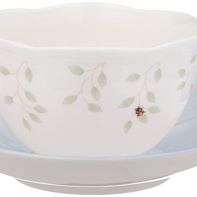 Lenox Butterfly Meadow Figural Cup and Saucer Set, Blue
