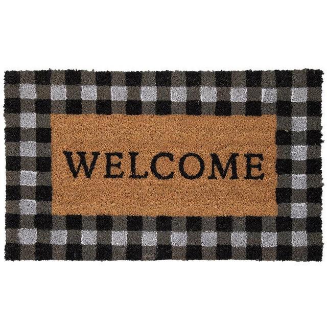 Welcome Buffalo Check Doormat