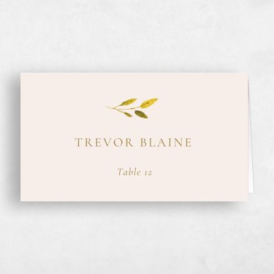 Mustard, Yellow Wedding Place Card - Thornton