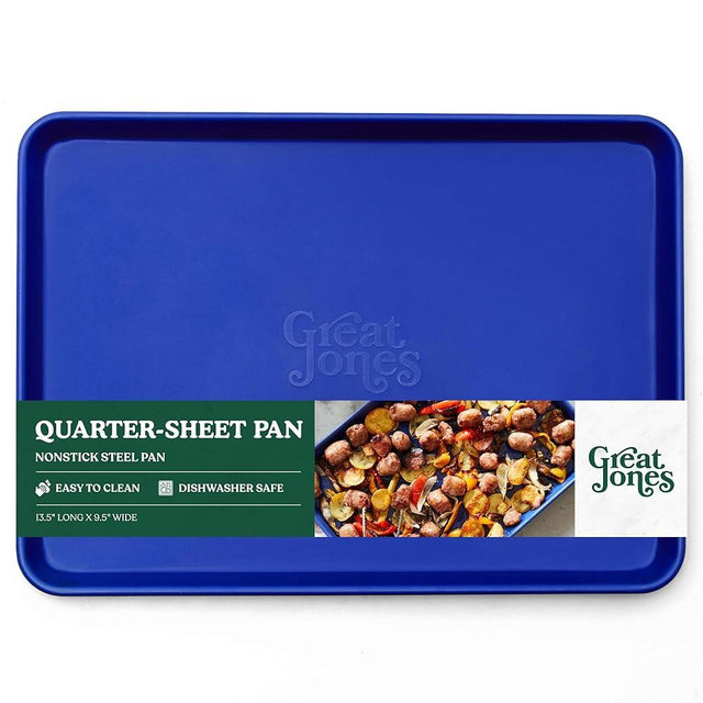 Great Jones Little Sheet (Blueberry) | Jelly Roll Pan, Quarter Sheet Pan | Aluminized Steel,13.5" x 9.5" | For Baking, Roasting, & Broiling | Premium Bakeware with Even Heat Distribution