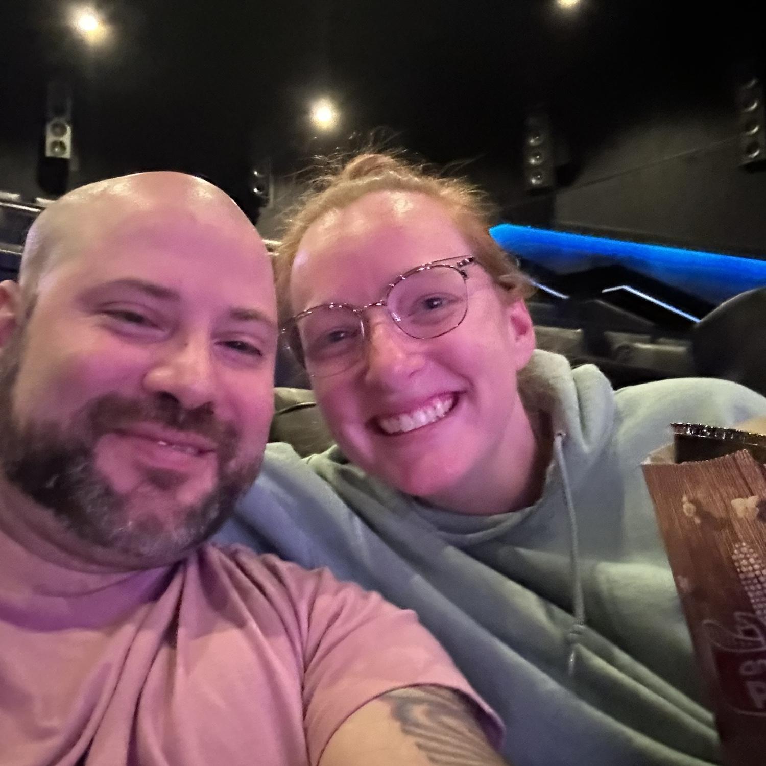 One of our favorite date nights, going to the movies!!