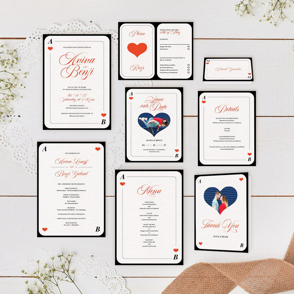 Hearts Classic | Red | Zola Wedding Invitations