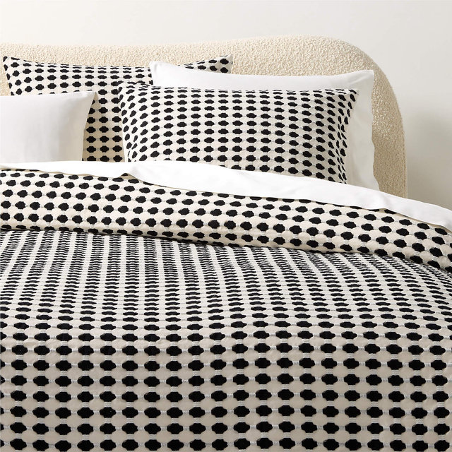Estela Black and White Full/Queen Organic Cotton Duvet Cover