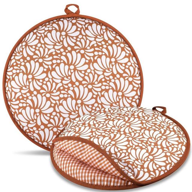Honeydak 2 Pcs 12 Inch Tortilla Warmer Pouch, Mexican De Barro Talavera Pottery Pattern Microwavable Insulated Cloth Pouch for Tortillas, Tacos, Naan, and Pizza Rolls