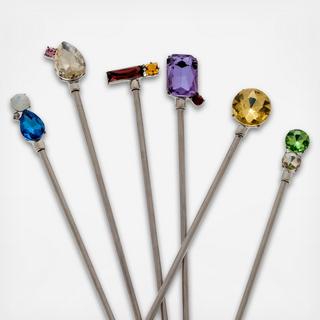 Jewel Swizzle Stick, Set of 6
