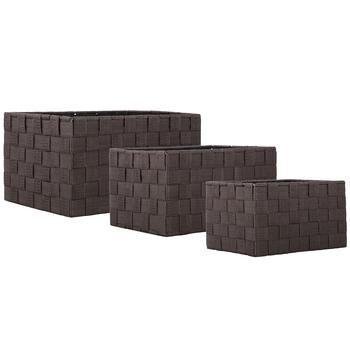 Brown Woven Nylon Rectangle Basket Set
