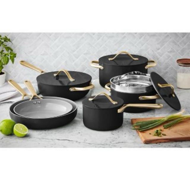 Member's Mark 11-Piece Modern Ceramic Cookware Set (Black) - Sam's Club