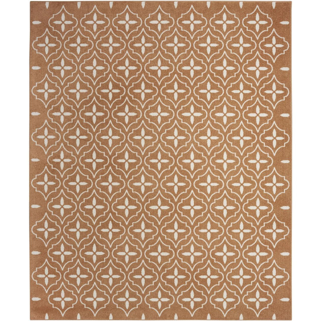 Nourison Essentials Moroccan Modern Indoor Outdoor Rug Copper 5' x 7'