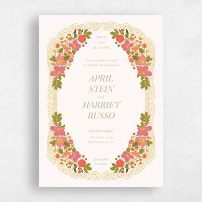 Pink Wedding Invitation - Pomeroy Portrait