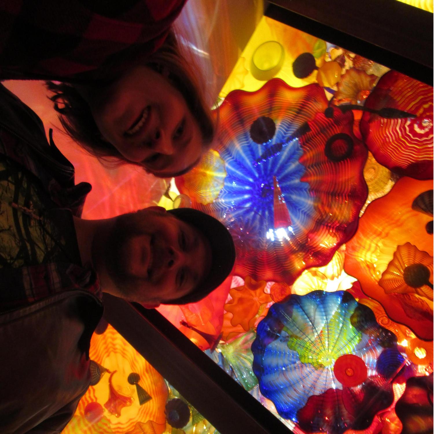 Our first trip together!
Enjoying glass at the Chihuly Glass Gallery in Seattle, WA.