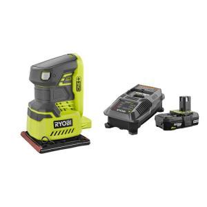 18-Volt ONE+ Cordless 1/4 Sheet Sander with Dust Bag with 2.0 Ah Battery and Charger Kit