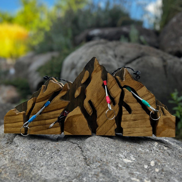Large Mountain Wood Key Holder by Gravity Rebel - full rack bundle - TR128