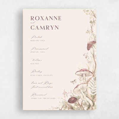 Linen, Beige Wedding Program - Eden