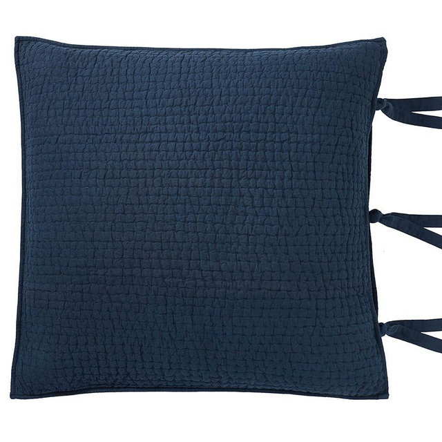 Pick-Stitch Handcrafted Sham, Euro, Midnight Blue