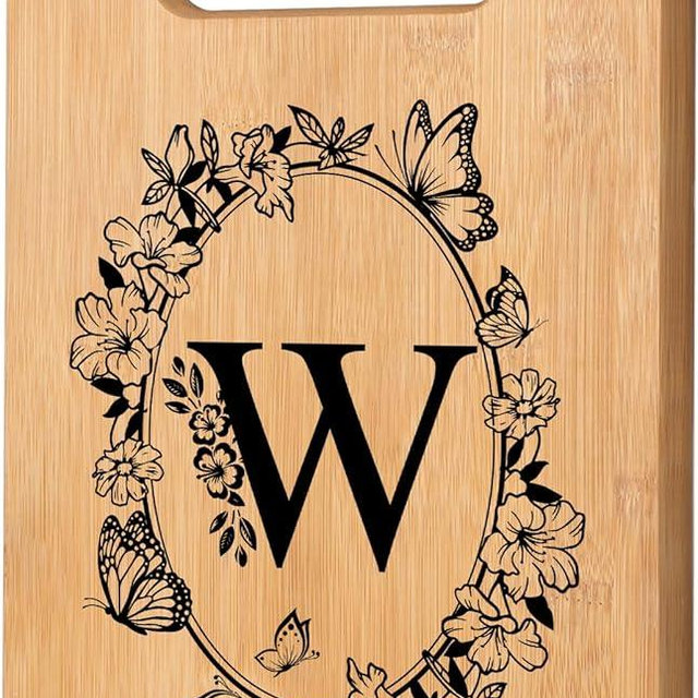Personalized Cutting Board, Initial Birthday Gifts for Women Wedding Gifts for Couple, Monogrammed Women Birthday Gift forSister Friend, Unique Gift for Christmas Anniversary Housewarming(Letter W)