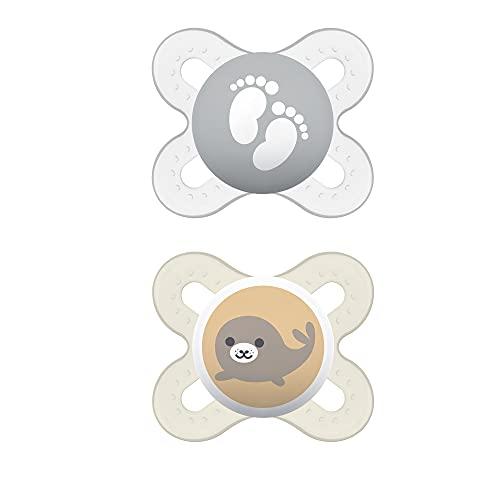 MAM Original Start Newborn Baby Pacifier, Best Pacifier for Breastfed Babies, Sterilizer Case, Unisex, 0-3 Months (Pack of 2)