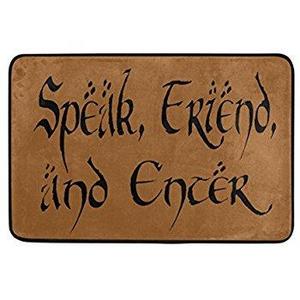 Speak Friend And Enter Vintage 15.723.6 In Absorbent Non Slip Floor Rug Entrance Rug