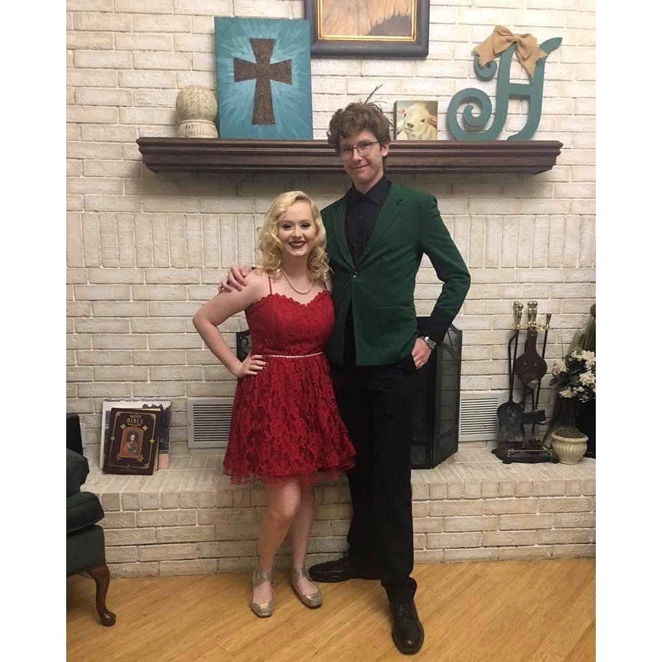 The night of our Homecoming Dance, even though Dylan knew Morgan was wearing red....for some reason he wore green and we looked like a Christmas party.